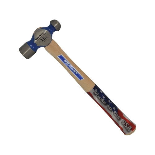 Vaughan Commercial Ball Pein Hammer, mango de nogal, 13-7/8 pulgadas Oal, cabeza de acero forjado de 16 oz - 1 por EA - TC016