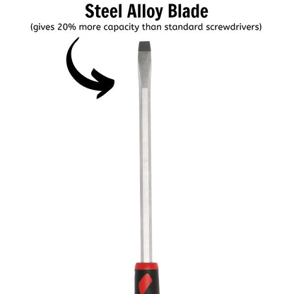 Teng Tools Destornillador de cabeza ranurada de tipo plano de 10 mm / 25/64 pulgadas x 200 mm / 7,9 pulgadas de largo - MD935N 