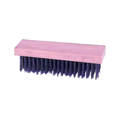 Weiler Block Type Scratch Brushes, 7 1/4", 6X19 Rows, Round Steel Wire, Wood Handle - 1 per EA - 44067
