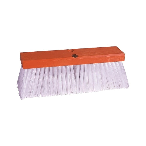 Weiler Street Brooms, 16 Inches Hardwood Block, 4 Inches Trim, White Polypropylene Fill - 6 per PK - 70211