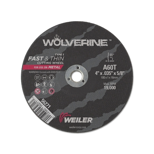 Weiler Wolverine? Flat Type 1 Cutting Wheel, 4 Inches Dia, .035 Thick ...