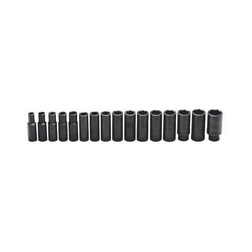 Wright Tool 16 Piece Deep Metric Socket Sets, 1/2 In, 6 Point - 1 per ...