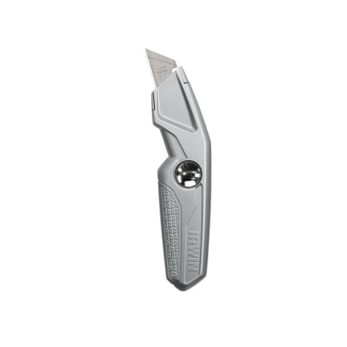 Irwin Drywall Fixed Utility Knives, 9 3/16", Carbon Steel Blade, Aluminum, Silver - 5 per BX - 1774103