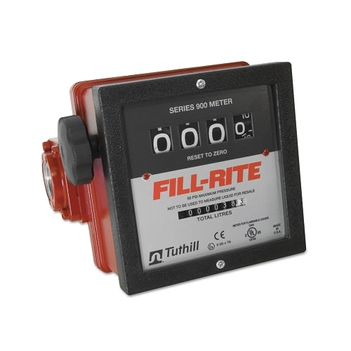 Fillrite Mechanical Flow Meters, 1 1/2 Inches Inlet, 6 Gal/Min - 40 Gal/Min, 4 Wheel - 1 per EA - 901C15