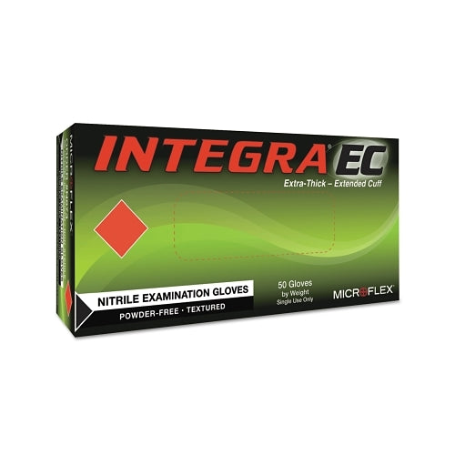Microflex Integra® Ec N87 Nitrile Powder-Free Disposable Gloves, Textured, 7.9 Mil Palm/9.1 Mil Finger, X-Large, Blue - 500 per CA - N874