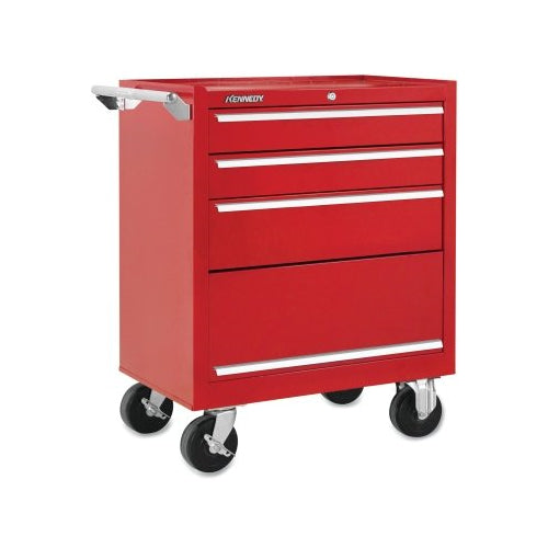 Kennedy K1800 Industrial Roller Cabinet, 27 Inches W X 18 Inches D X 35 Inches H, 3-Drawer/1 Compartment, Ball-Bearing Slides, Red - 1 per EA - 273XR