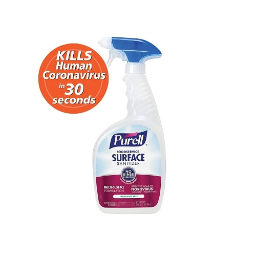 Purell Foodservice Surface Sanitizer, 32 Fl Oz, Capped Bottle With Spray Trigger, Alcohol-Like Scent - 6 per CA - 3341-06