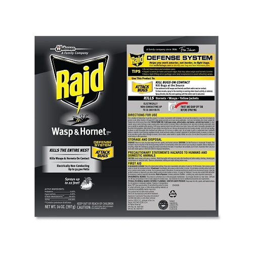 Raid Wasp And Hornet Killer 33, 14 Oz, Aerosol Can - 12 per CA - 668006