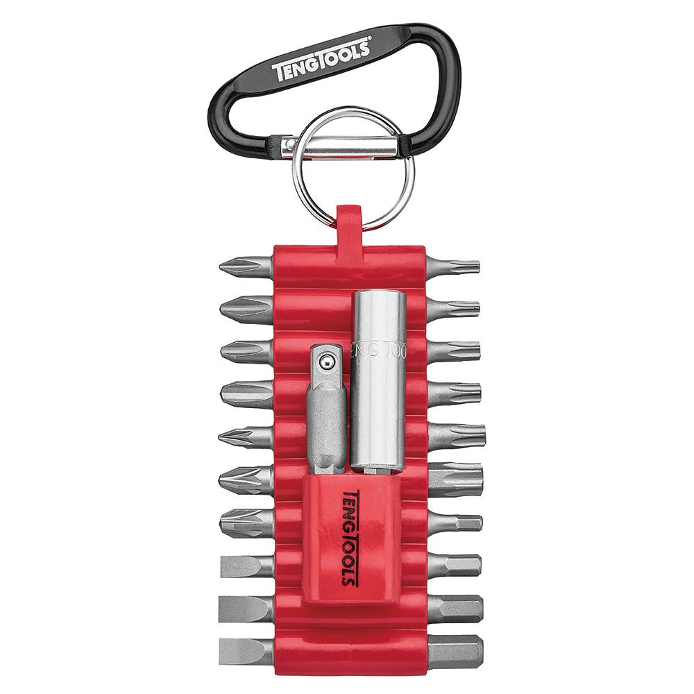 Teng Tools THBS22 Ensemble d'embouts et d'accessoires assortis avec anneau de clip à entraînement hexagonal de 1/4 pouce, 22 pièces