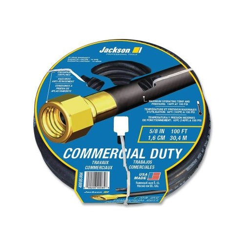 Jackson Professional Tools Commercial Duty Hose, 100 Ft L, 5/8 Inches Dia, Black - 2 per BD - 4008500A