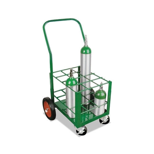 Anthony Medium-Duty M7, M9, C, D, And E Size Cylinders Transport Cart, Holds 12 Cylinders, 2-10 Inches Rubber Wheels/2-Locking Casters - 1 per EA - 6124