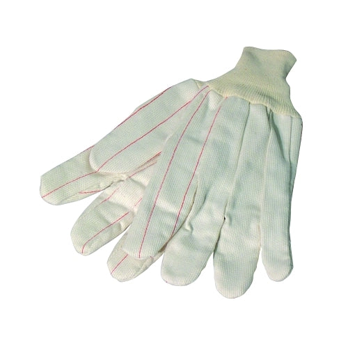 Anchor Brand Cotton/Polyester Corded Double-Palm With Nap-Inches Finish Gloves, Knit Wrist, Natural, Large - 12 per DZ - K81SCNCI
