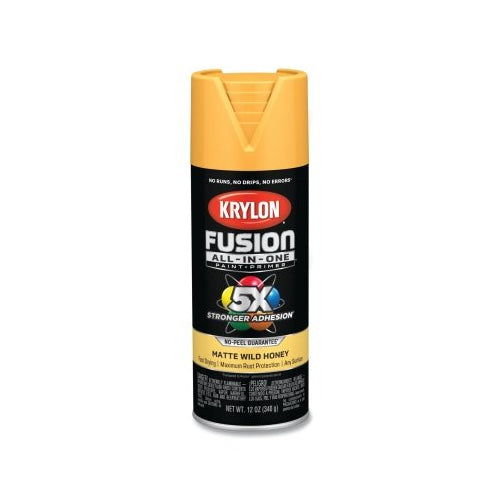 Krylon Fusion All-In-One? Paints + Primers, 12 Oz, Aerosol Can, Matte Wild Honey - 6 per CA - K02765007