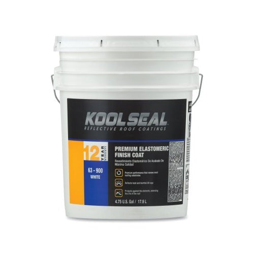 Kool Seal Premium 12 Year Elastomeric Roof Coating, 5 Gal, Pail, White ...