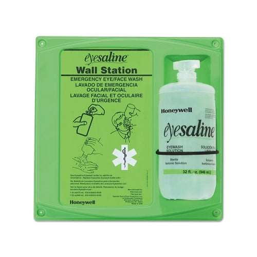 Honeywell Eyesaline Estación de pared para lavado de ojos, 32 oz, botella individual - 1 por KT - 3.20E+11