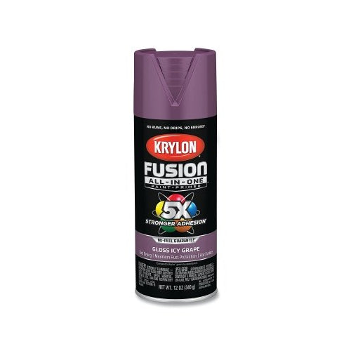 Krylon Fusion All-In-One? Paints + Primers, 12 Oz, Aerosol Can, Gloss Icy Grape - 6 per CA - K02709007