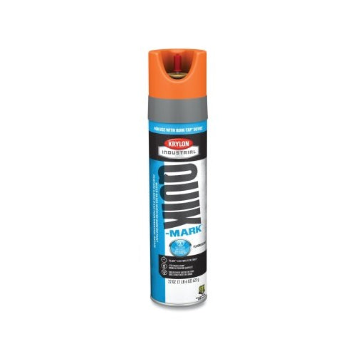 Krylon Industrial Quik-Tap? Inverted Marking Paint, 22 Oz, Aerosol Can, Fluorescent Orange, Water Based - 12 per CA - QT0370000