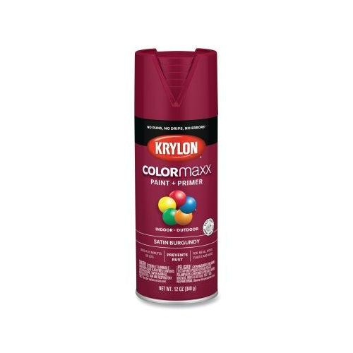 Krylon Colormaxx? Paint + Primer Spray Paint, 12 Oz, Burgundy, Satin - 6 per CA - K05560007