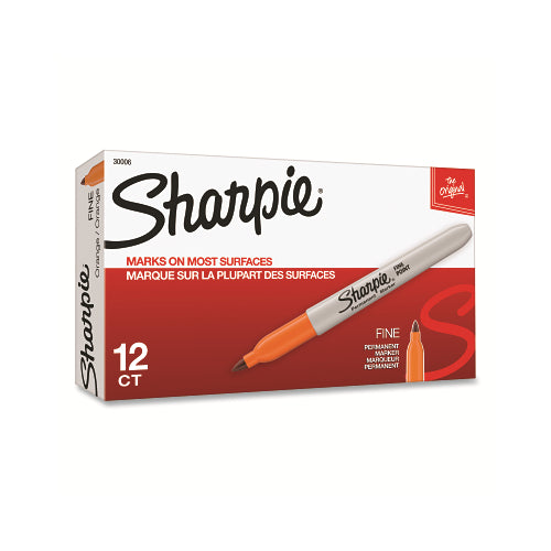 Sharpie Fine Tip Permanent Marker, Orange, Bullet - 144 per CA - 30006