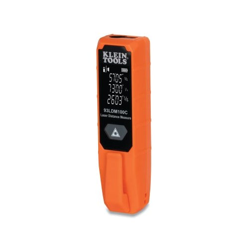 Klein Tools Compact Laser Distance Measure, 1.3 Inches L, Lcd Display, Pc/Abs, Silicone Rubber - 1 per EA - 93LDM100C