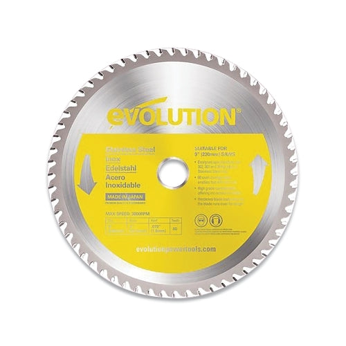 Evolution Metal-Cutting Saw Blades, 9 Inches Dia, 1 Inches Arbor, Stainless Steel - 1 per EA - 230BLADESSN