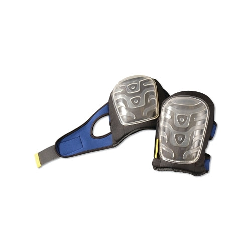 Occunomix Premium Flat Cap Gel Knee Pad, Hook And Loop, Blue/Black/Clear - 1 per PR - 122