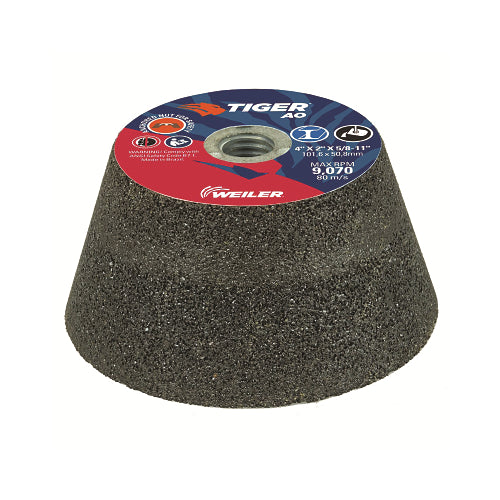 Tiger Ao Type 11 Flaring Cup Grinding Wheel, 4 Inches Dia, 16 Grit, 5/8 Inches To 11 Arbor, Aluminum Oxide - 5 per BX - 68350