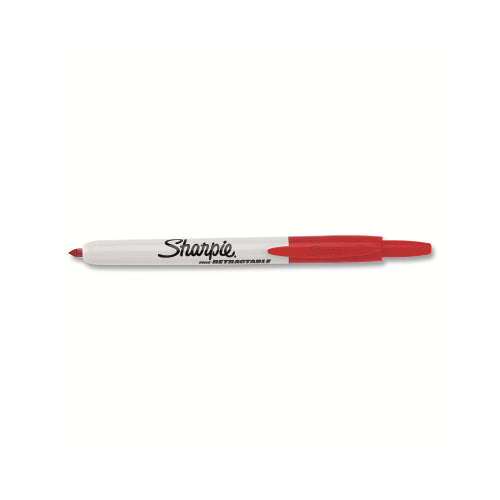 Marcador permanente retráctil Sharpie, rojo, fino, punta redonda, 12 por paquete, 32702