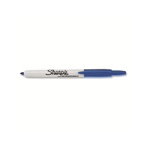 Sharpie Retractable Permanent Marker, Blue, Fine, Bullet Tip - 12 per PK - 32703