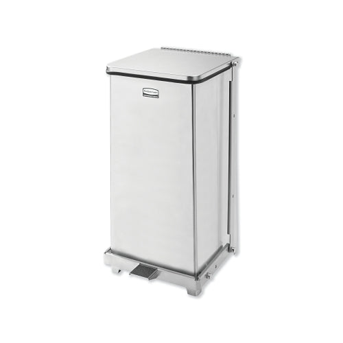 Rubbermaid Commercial Defenders® Square Step Can, 6.5 Gal, Metal, Stainless Steel - 1 per EA - FGST12SSPL