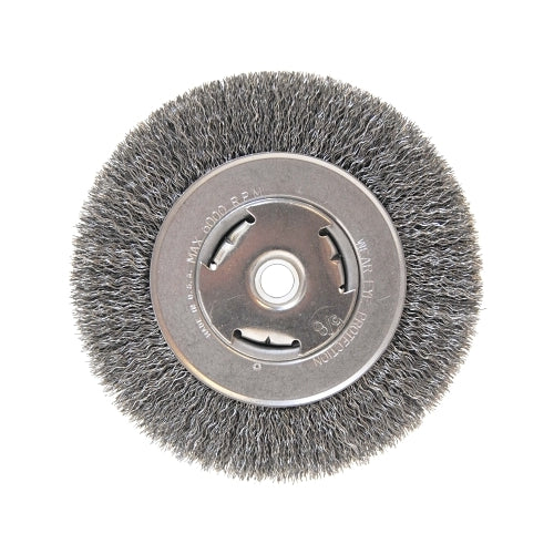 Anchor Brand Light Duty Crimped Wheel Brushes, 6 D X 7/8 W, 0.014 Carbon Steel, 5/8 Inches - 1/2 In - 1 per EA - 93050