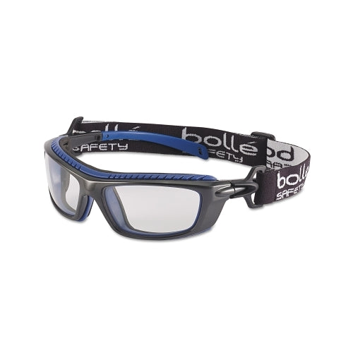 Bolle Safety Baxter Series Safety Glasses, Clear Lens, Platinum Anti-Fog, Anti-Scratch, Black/Blue Frame - 10 per BX - 40276