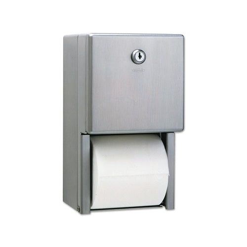 Bobrick Stainless Steel Two-Roll Tissue Dispenser, 6 1/4W X 6D X 11H, Stainless Steel - 1 per EA - BOB2888