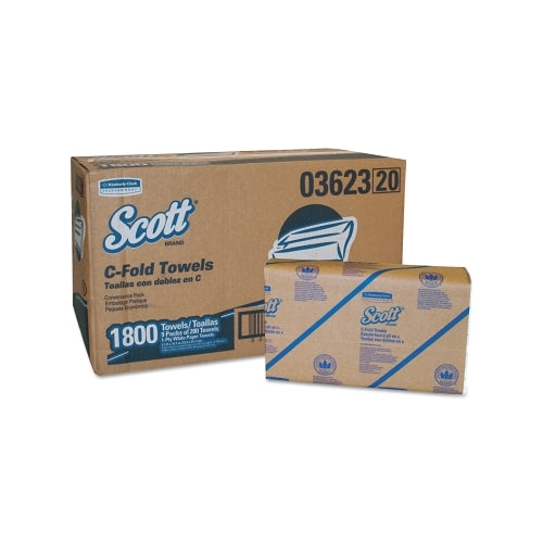 Scott C-Fold Paper Towels, Convenience Pack, 10 1/8 X 13 3/20, White - 9 per CT - KCC03623