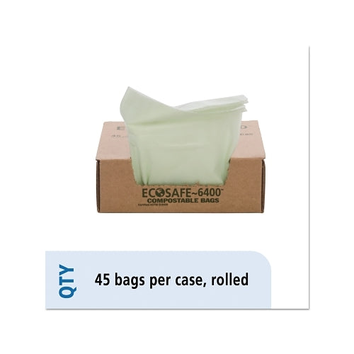 Stout By Envision Ecosafe-6400 Compostable Compost Bags, 13Gal, .85Mil, 24 X 30, Green - 1 per BX - STOE2430E85