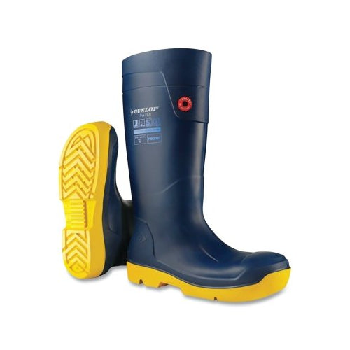 Dunlop Protective Footwear Purofort® Seapro Full Safety Boots, Size 7, 14 Inches H, Sea Blue/Yellow Sole - 6 per BX - EH62F33-7