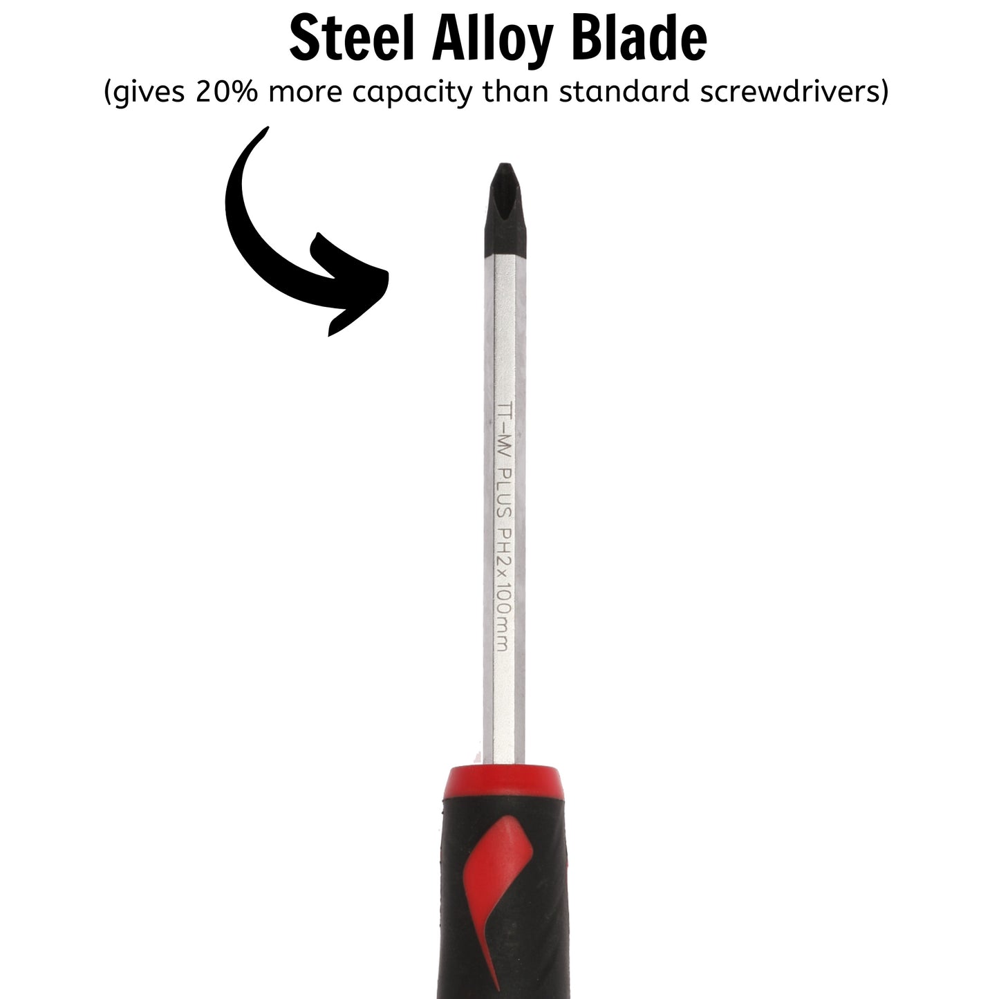 Teng Tools Destornillador Phillips de cabeza PH2 x 3,9 pulgadas/100 mm + mango ergonómico y cómodo - MD952N 