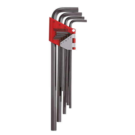 Teng Tools - Jeu de 9 clés hexagonales / clés Allen métriques noires extra longues (1,5 mm - 10 mm) - 1479MMRL