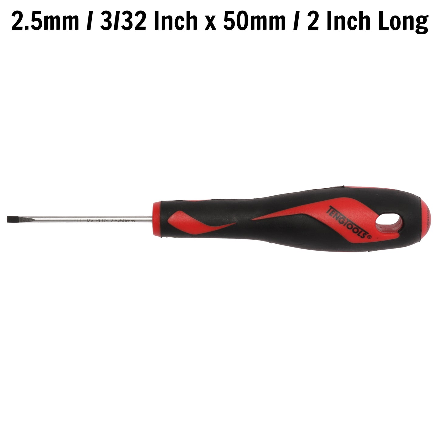 Teng Tools Tournevis à tête fendue de type plat de 2,5 mm / 3/32 pouces x 50 mm / 2 pouces de long - MD914N