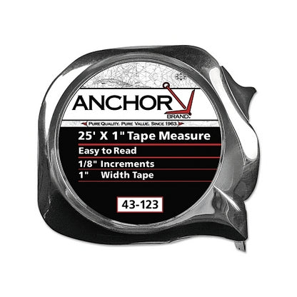 Anchor Brand Easy To Read Tape Measure, 1/2 Inches X 12 Ft, Chrome - 1 per EA - 43113