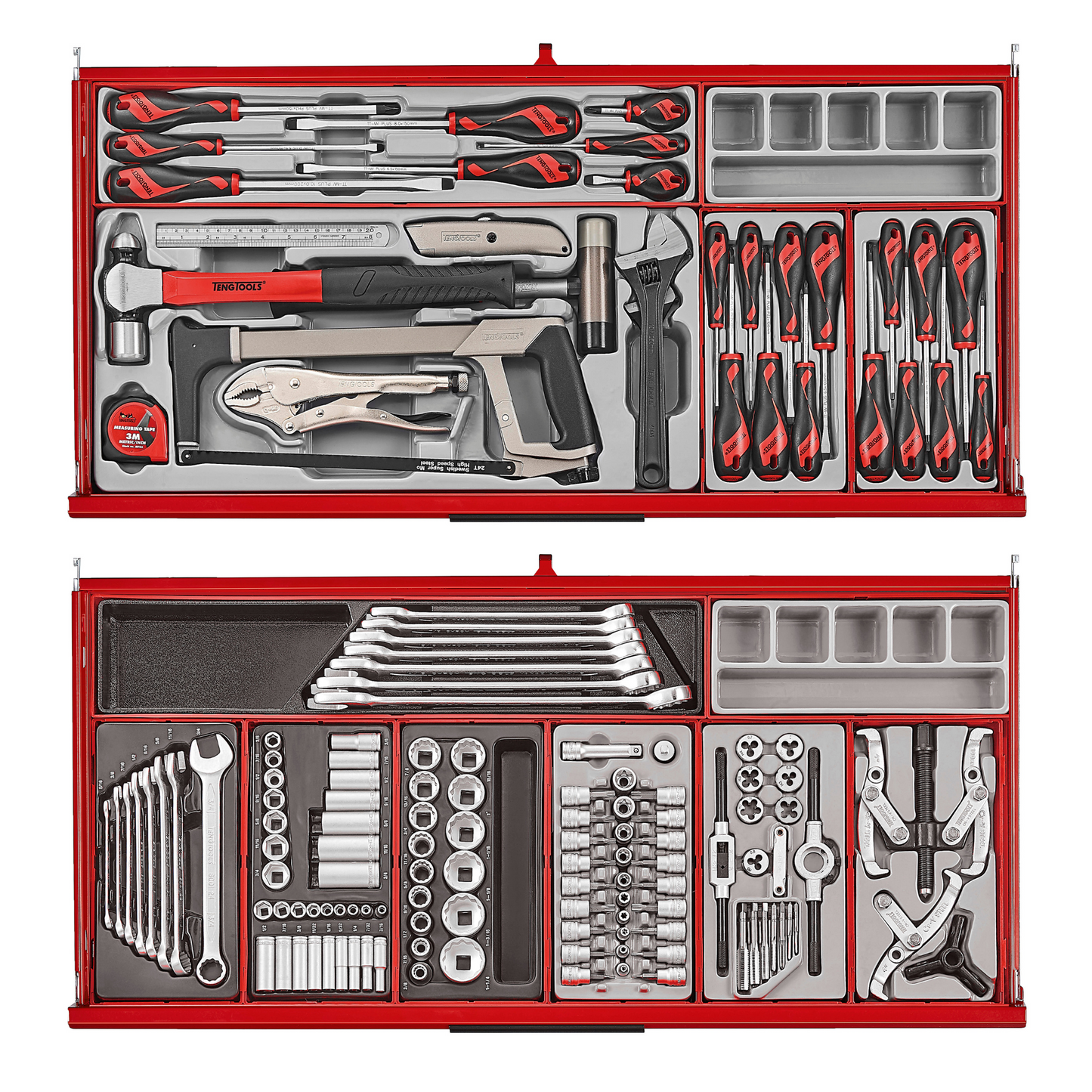 Teng Tools 663 Piece PRO35 37 Inch Wide Red Roller Cabinet Tool Kit - TKW37R663T