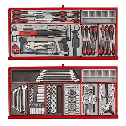 Teng Tools 663 Piece PRO35 37 Inch Wide Red Roller Cabinet Tool Kit - TKW37R663T