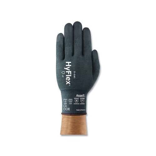 Hyflex 11-571 Nitrile-Coated Palm Cut-Resistant Gloves, Size 6, Black/Gray - 12 per DZ - 11571060
