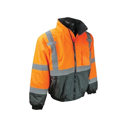 Radians Sj110B Two-In-One High Visibility Bomber Safety Jacket, 2Xl, Polyester, Orange - 10 per CA - SJ110B3ZOS2X