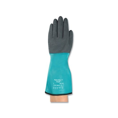 Alphatec 58-201 Nitrile Coated Chemical Protective Gloves, Size 9, Green - 6 per BG - 58-201-090