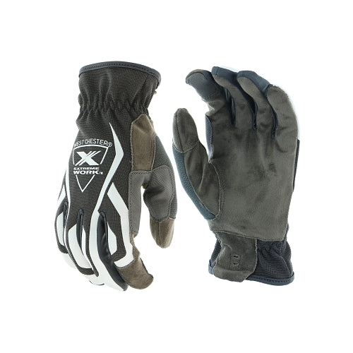 Gants West Chester Extreme Work Multipurpx, taille M, noir/gris, poignet élastique – 1 par PR – 89300M