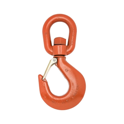 Apex No. 7 Alloy Latched Swivel Hoist Hooks, Bail Size 1 5/32 In, Painted Orange - 1 per EA - 3952515PL