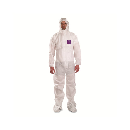 Alphatec 1500 Stitched Model 106 Breathable Coveralls, Hood, Boot, White, 2X-Large - 25 per CA - WH15S9210606