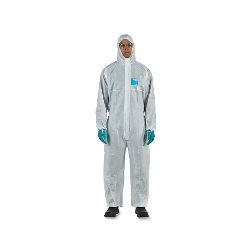Alphatec 1500 Plus Stitched Model 111 Breathable Coveralls, Serged Seams, Hooded, White, Size Small - 25 per CA - WH15S9211102