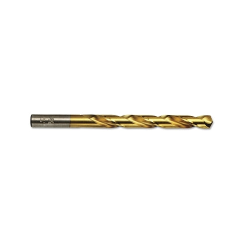 Irwin Titanium Nitride Steel Fractl Straight Shank Jobber Length Drill Bit,1/8",Card - 3 per BOX - 63908